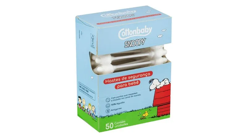 COTTONBABY HASTES FLEXIVEIS DE SEGURANCA  P/BEBE C/50 UNIDADES PREMIUM 